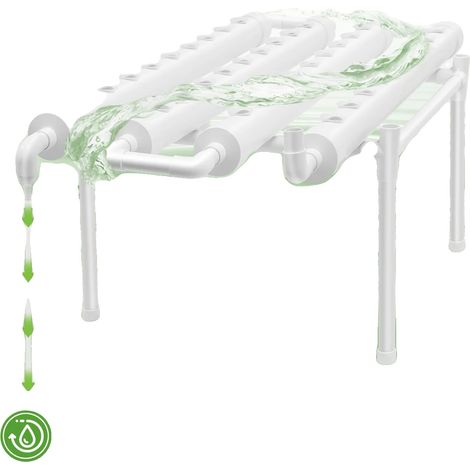 Sistema de cultivo hidropónico, 1 capa, 36 puntos de plantación, diámetro del tubo 6,3 cm, diámetro del orificio 3,2 cm, dimensiones 100 × 50 × 30 cm. (1/5)