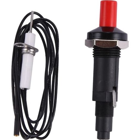 Kit d'allumage piézoélectrique avec câble de 1000 mm de long et bouton-poussoir pour fours à gaz de cuisine (1/2)