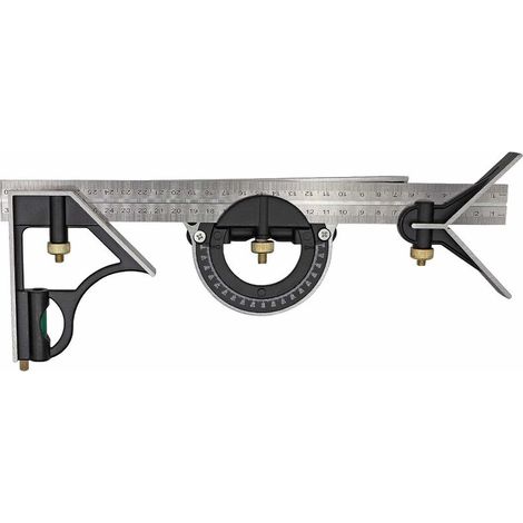 300 mm Kombination Multifunktions-Verstellbares Quadrat Hochleistungs-Winkelwerkzeug Mess-Kits Präzisions-Winkelmesser Winkelsucher Lineal Zimmerei-Quadrat (1/5)