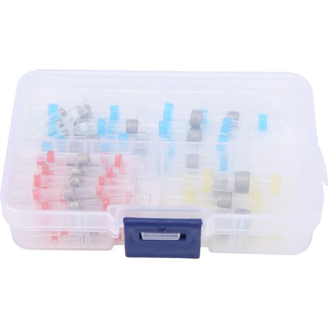 50PCS Manchons à Souder Étanches Multicolores Rouge Bleu Jaune Blanc, Connecteurs de Câble Thermorétractables, Anneau de Soudure pour Joints de Fils Imperméables (1/5)