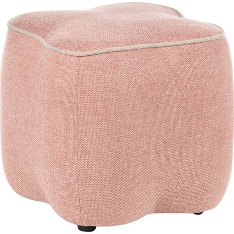 Puf cuadrado decorativo dormitorio sala de estar reposapiés tela rosa Juno (1/5)