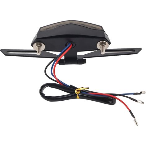 Kennzeichenhalterung mit LED-Rücklicht für Motorrad/Kreuzung, rot/blau, 1 Stück, Bremslicht (1/5)