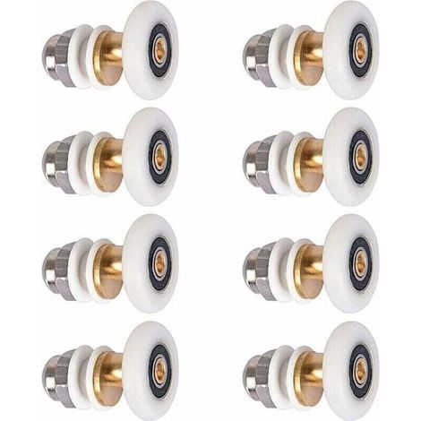 Shower screen rollers, sliding door rollers, shower screen pulleys, replacement wheels, wheel diameter 27 mm, 8 pieces (1/4)