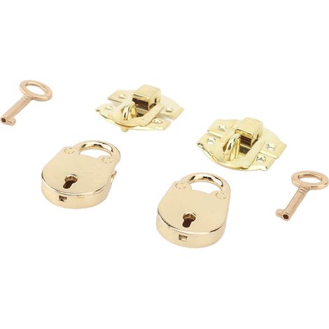 Loquet en alliage de zinc avec vis, cadenas ours vintage, ensemble de cadenas décoratif pour coffrets en bois, boîtes à bijoux et objets artisanaux, jaune (1/5)