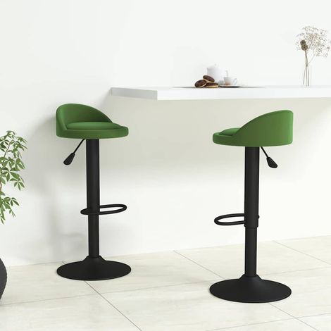 vidaXL Tabourets de bar lot de 2 vert foncé velours (1/5)