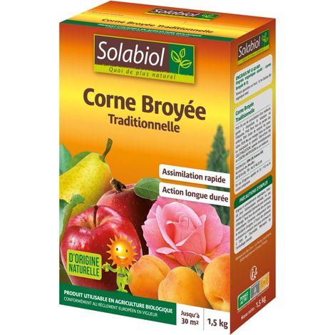 SOLABIOL Corne Broyée Traditionnelle - 1,5kg - Jusqu'à 30m² - Action Rapide & Longue Durée - 100% Corne Broyée - Pour Plantation & Entretien - Favorise La Croissance SOCOR15G10N (1/5)