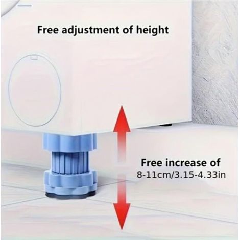 Coussin Rehausseur Universel for Socle De Machine À Laver, Base Antidérapante Absorbant Les Chocs, Résistante À L'humidité Et Silencieuse(8pcs) (1/3)