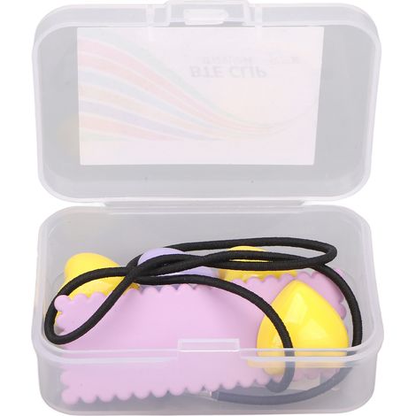 Porte-aide auditif étoile anti-perte, pince à cheveux style jaune et violet, silicone nylon ABS pour enfants et seniors, attache pour appareil auditif mono-oreille. (1/5)