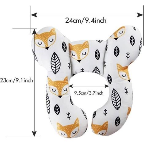 1 Oreiller Bébé,U Forme,Soutien Tête Et Cou,Tissu Respirant,Poussette Siège Auto (1/4)