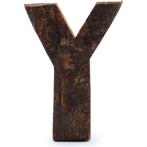 Lettre d'écorce rustique - "Y" - 7 cm- Vendu par 1