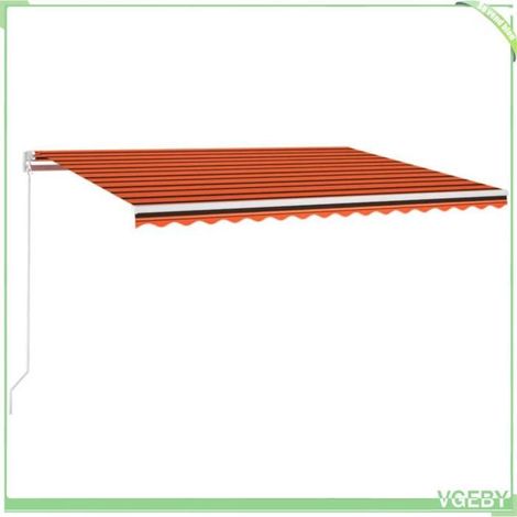 Auvent manuel rétractable - FAFEICY - 3068925 - 450x300 cm - LED solaire - Aluminium anti-rouille (1/5)
