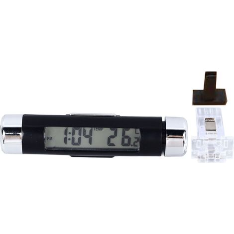 Horloge de ventilation de voiture 2 en 1, thermomètre numérique multifonctionnel à Clip avec rétro-éclairage LED (1/5)