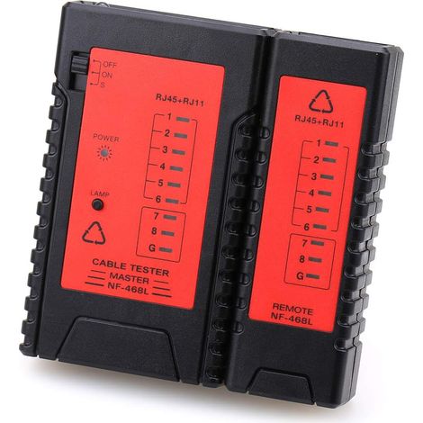 Testeur NF468 - Localisateur de défauts - Outil de test de câbles réseau RJ45/RJ11 - Testeur de câbles réseau Ethernet/LAN (1/5)