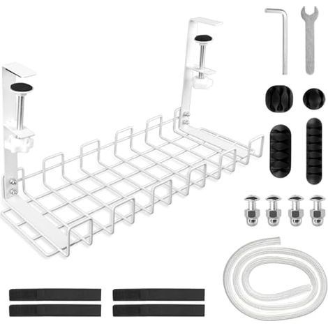 Cache Cable Bureau, Gestion Cable Bureau sans Perçage, Range Cable Bureau Kit Cable Management pour Bureau, Maison (1/5)