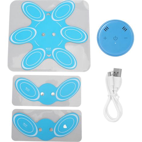 Mini masseur électrique pour la nuque, transmission vocale, soulagement de la fatigue, pulsations, massage cervical, adhésif bleu - AquaForge (1/5)