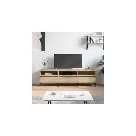 Meuble TV chêne sonoma 150x30x44,5 bois d'ingénierie (1/5)
