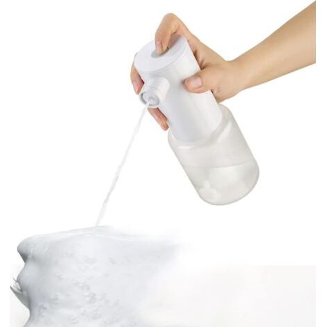 Distributeur de savon moussant électrique et rechargeable, pour évier cuisine plan travail salle bain, distributeur mousseux vaisselle, pulvérisateur mousse animaux compagnie (1/5)
