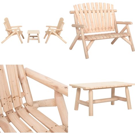 3-tlg. Garten-Lounge-Set Massivholz Fichte - Gartenmöbel - Holz Gartenmöbel - Loungeset - Gartenloungeset - Esszimmergarnitur - Home & Living (1/5)