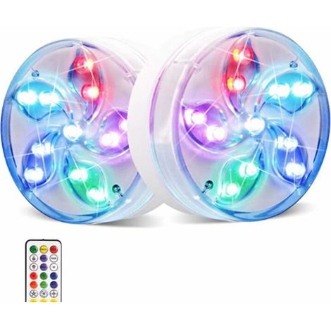 Étanche Multicolores LED Éclairage avec 1 Télécommandes pour Piscine Étang Aquarium Baignoire 94.5cm 2Pcs (1/5)