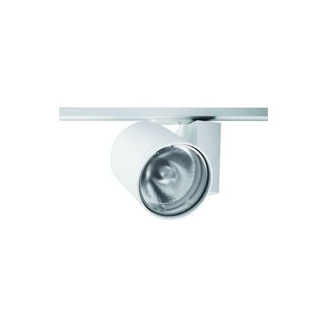 Sylvania – Spot orientable blanc pour rail monophasé 3 allumages – Lampe iodure 20W GU6.5 – Blanc chaud 3000K – 2046676 (1/4)
