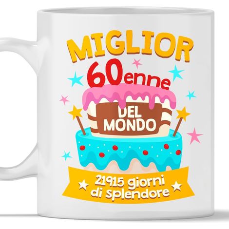 Tasse amusante et colorée 60 ans. Idée cadeau pour anniversaire grand-père, grand-mère, retraité collègue. Idée cadeau de Noël - 60 ans (1/5)