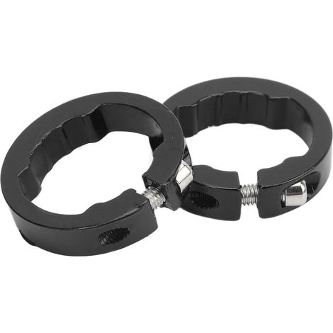 Set aus 2 Fahrradlenker-Klemmringen aus Aluminiumlegierung, ästhetisch und praktisch, für 22,2 mm Fahrradlenker, schwarz. (1/5)