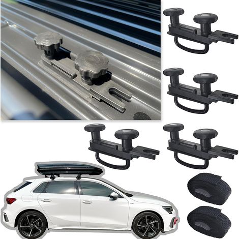 4 abrazaderas universales de acero inoxidable para caja de techo, pernos para portaequipajes de techo, accesorios de montaje para furgonetas, clips de soporte en U con 8 tuercas de seguridad, kit de 2 (1/5)