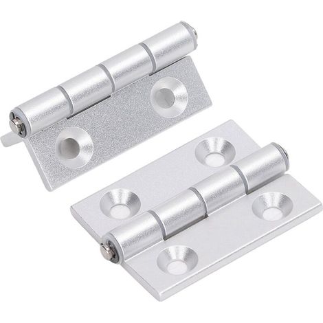2 charnières en aluminium pliables à ouverture plate avec douille en résine épaisse pour portes et outils de menuiserie (1/5)