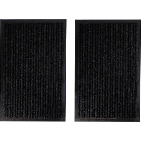 2 Stück Schmutzfangmatte 40x60cm schwarz-MYW99737S-2