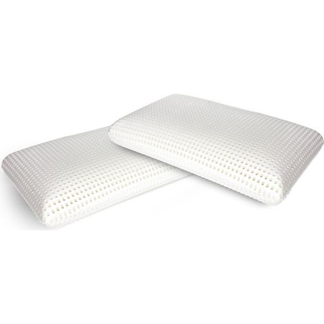 Lot de 4 oreillers pour lit, Oreiller Ergonomique Savon en Mousse à memoire de Forme perforée, hypoallergénique et Respirant, 70x40xh16 cm (1/5)