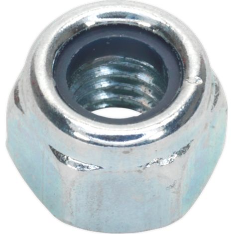 Sealey NLN6 Zinc Plated Nylon Locknut M6, DIN 982 - Pack of 100