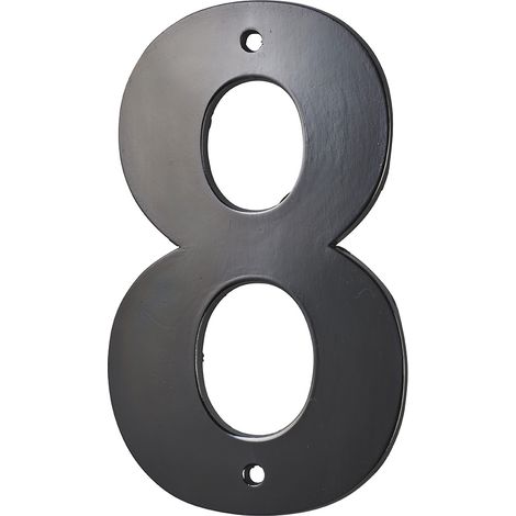Thirard – Plaque signalétique chiffre 8 80mm en alliage métallique noir – Résistante aux intempéries – Fixation à vis pour intérieur et extérieur