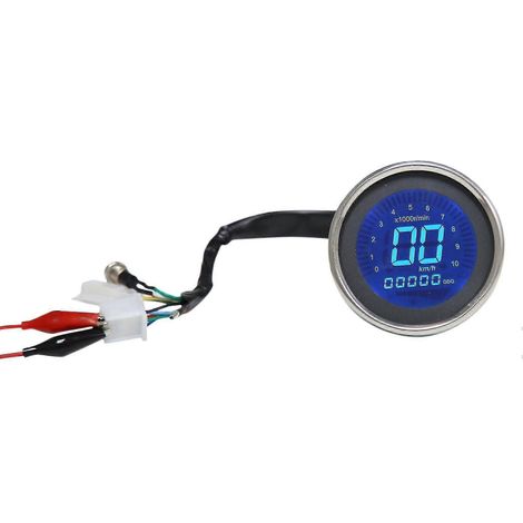 Compteur de vitesse numérique universel avec odomètre et compte-tours, affichage LCD rétro pour moto, scooter et quad (1/5)