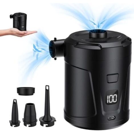 Pompe à air électrique,Gonfleur Electrique avec 4 Buses d'air, Gonfleur Rapide pour Piscine Gonflable, Matelas de lit, Camping,Sac sous Vide