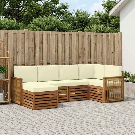 vidaXL Ecksofa Set mit Kissen 5 pcs Natur und Creme (1/5)