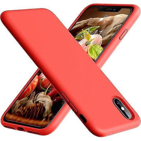 Coque pour iPhone 11, silicone liquide souple, caoutchouc ultra-fin, protection intégrale (rouge) (1/5)