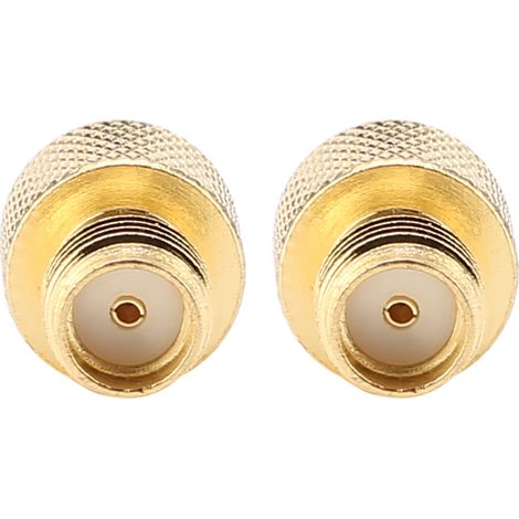 2 SMA-KK-Koaxial-Durchgangslochstecker aus vergoldetem Kupfer, Außengewinde auf Innengewinde (1/5)