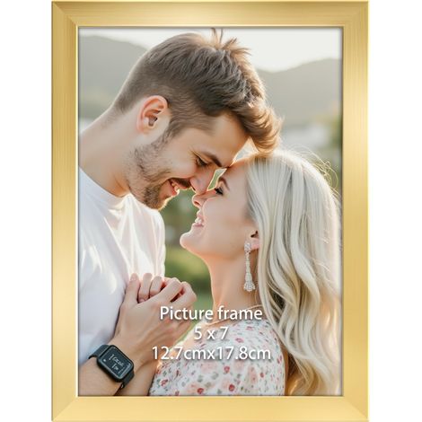 Cadre Photo 13x18 cm Doré, Cadre Moderne Adapté pour Photos, Images et Souvenirs, Affichage Horizontal ou Vertical sur le Mur ou la Table (1/5)