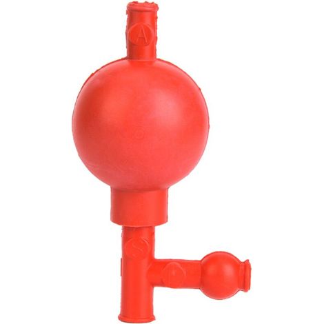 Poire D Aspiration - Caoutchouc Rouge - 3 Orifices A/E/S Pour Pipette - Usage Laboratoire - 1 Pièce (1/5)