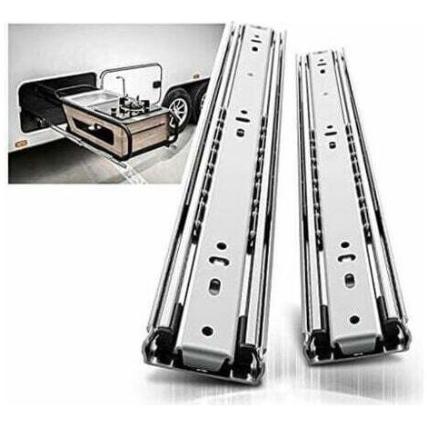 BUNTHAUS PA AIERQ Glissières tiroir robustes 400mm, Coulisse de tiroir à roulement à billes à extension complète Rail, Capacité de charge 68 kg 1 paire (1/4)