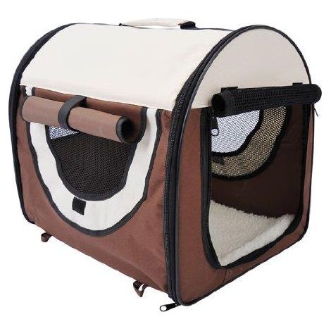 TRASPORTINO PER CANI E GATTI PIEGHEVOLE 61 X 46 X 51 CM COLORE CAFFÈ (1/5)