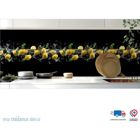Crédence : Splahs citrons et menthe 3 - Alu composite - 120 - 60 (1/3)