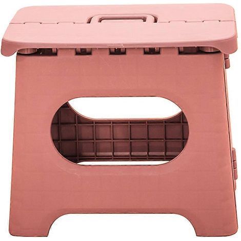 Tabouret pliant rose uni, compatible avec un usage domestique, 1 pièce en plastique (1/5)