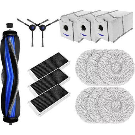 Accessoires pour aspirateur robot Ecovacs Debot N30 Omni/N30 Pro Omni : brosse latérale principale, filtre HEPA, chiffon anti-poussière (1/5)