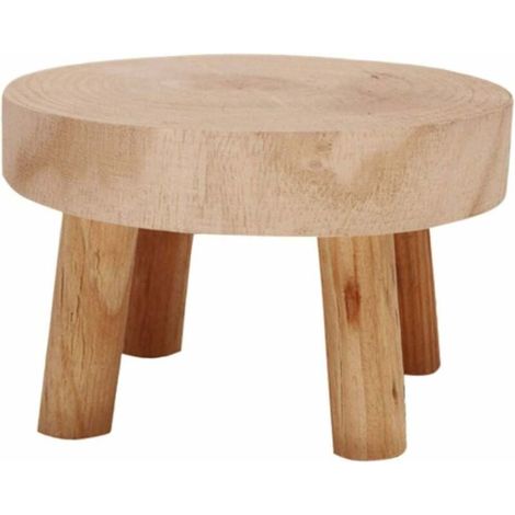 Tabouret Bois Naturel - Tabouret Jardin - Support Pot de Fleurs - 9 x 20 x 20 cm - 1 Pièce (1/5)