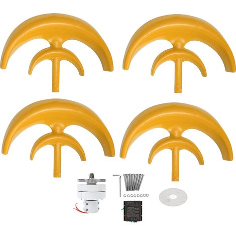 Éolienne domestique double couche type lanterne, axe vertical 4 pales, générateur 600W 48V pour site isolé (1/5)