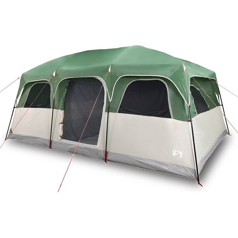 vidaXL Tienda de campaña familiar para 10 personas impermeable verde (1/2)