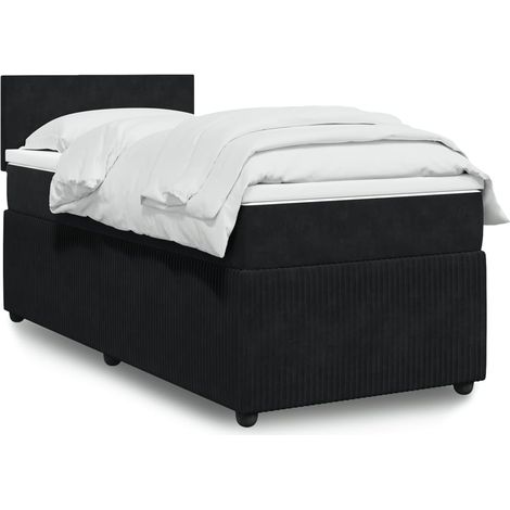 Cama box spring con colchón terciopelo negro 80x200 cm vidaXL (1/5)
