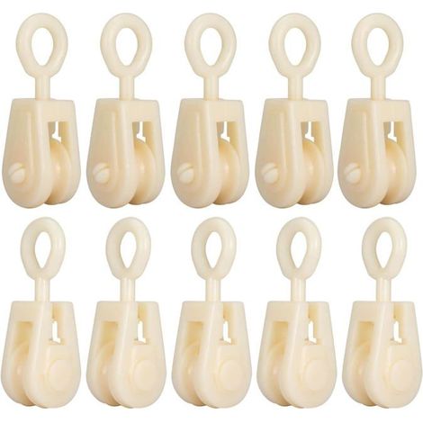 Lot de 10 mini poulies en plastique en nylon pour antenne radio amateur à faire soi-même, petit éclairage (1/5)