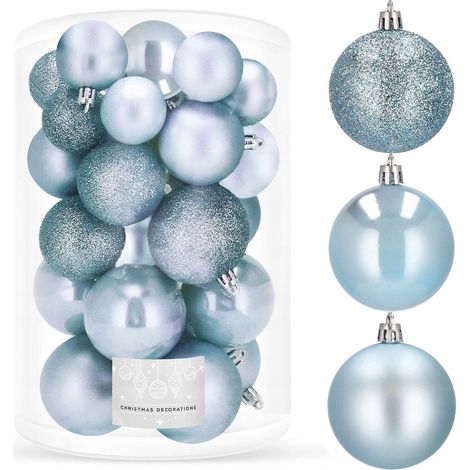 PALLINE DI NATALE PER L'ALBERO 30 pezzi SET 6/5/4 cm INDESTRUTTIBILI PREMIUM